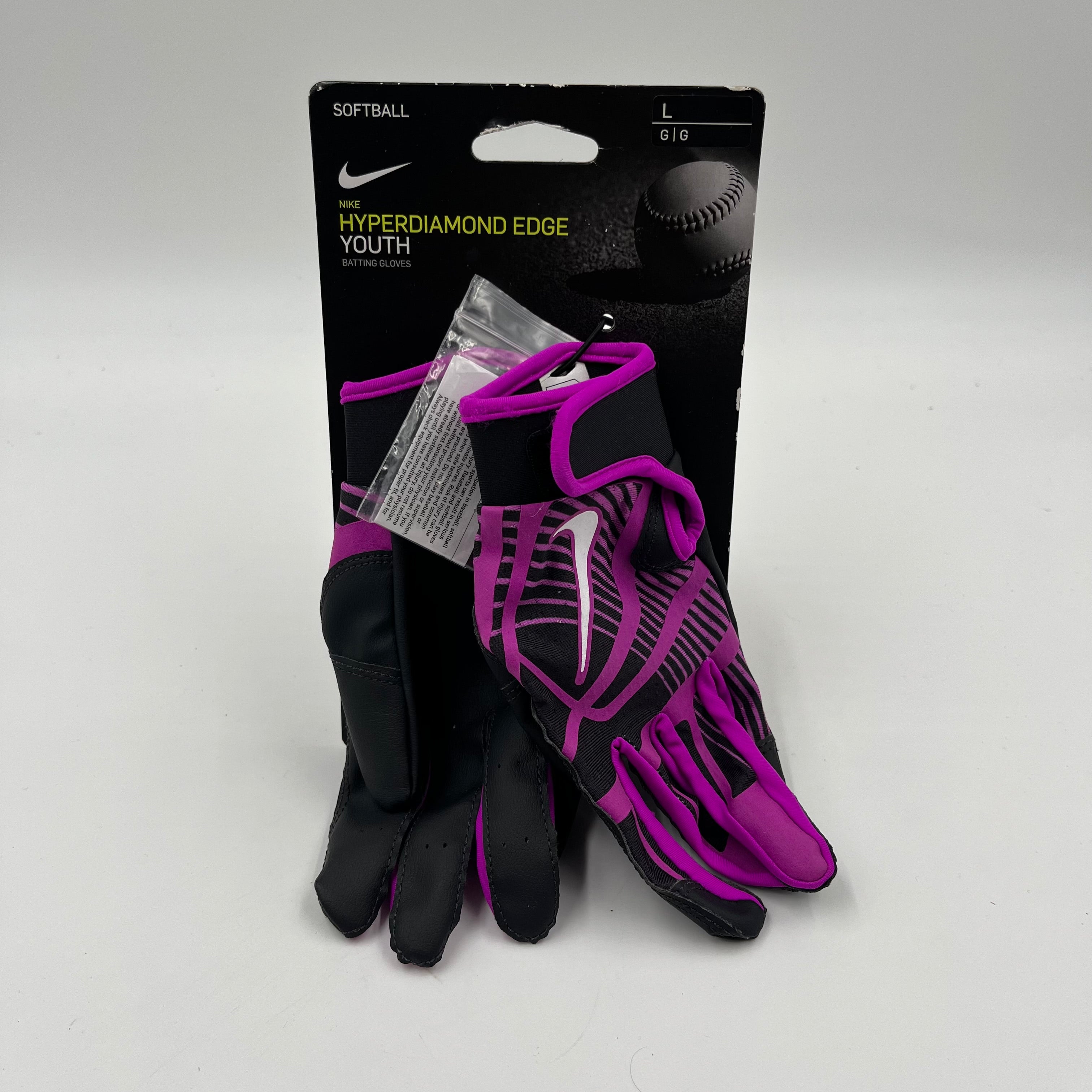 Youth Large Nike Hyperdiamond Edge Softball Batting Gloves