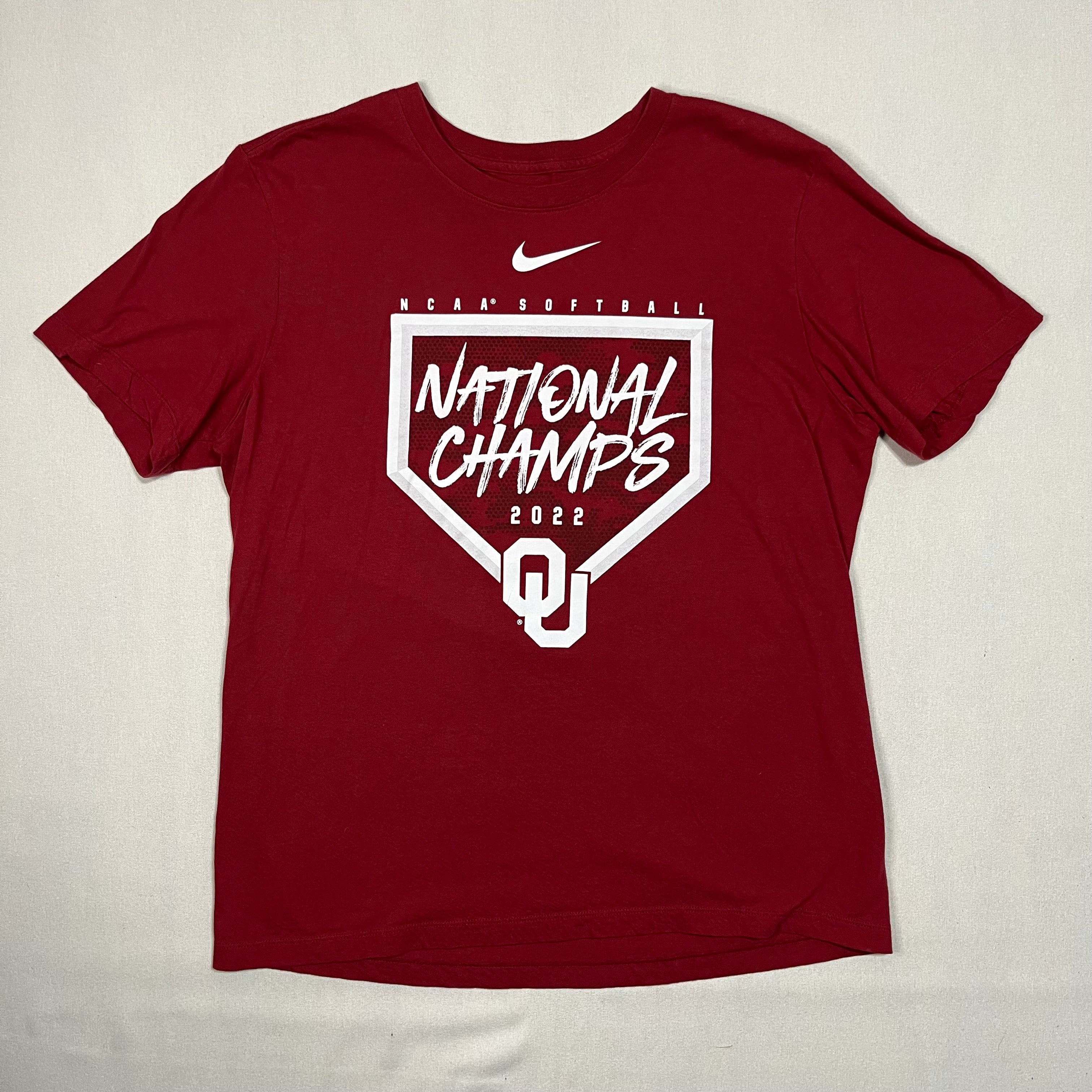 Oklahoma Sooners Softball 2022 National Champions T-Shirt Size Large