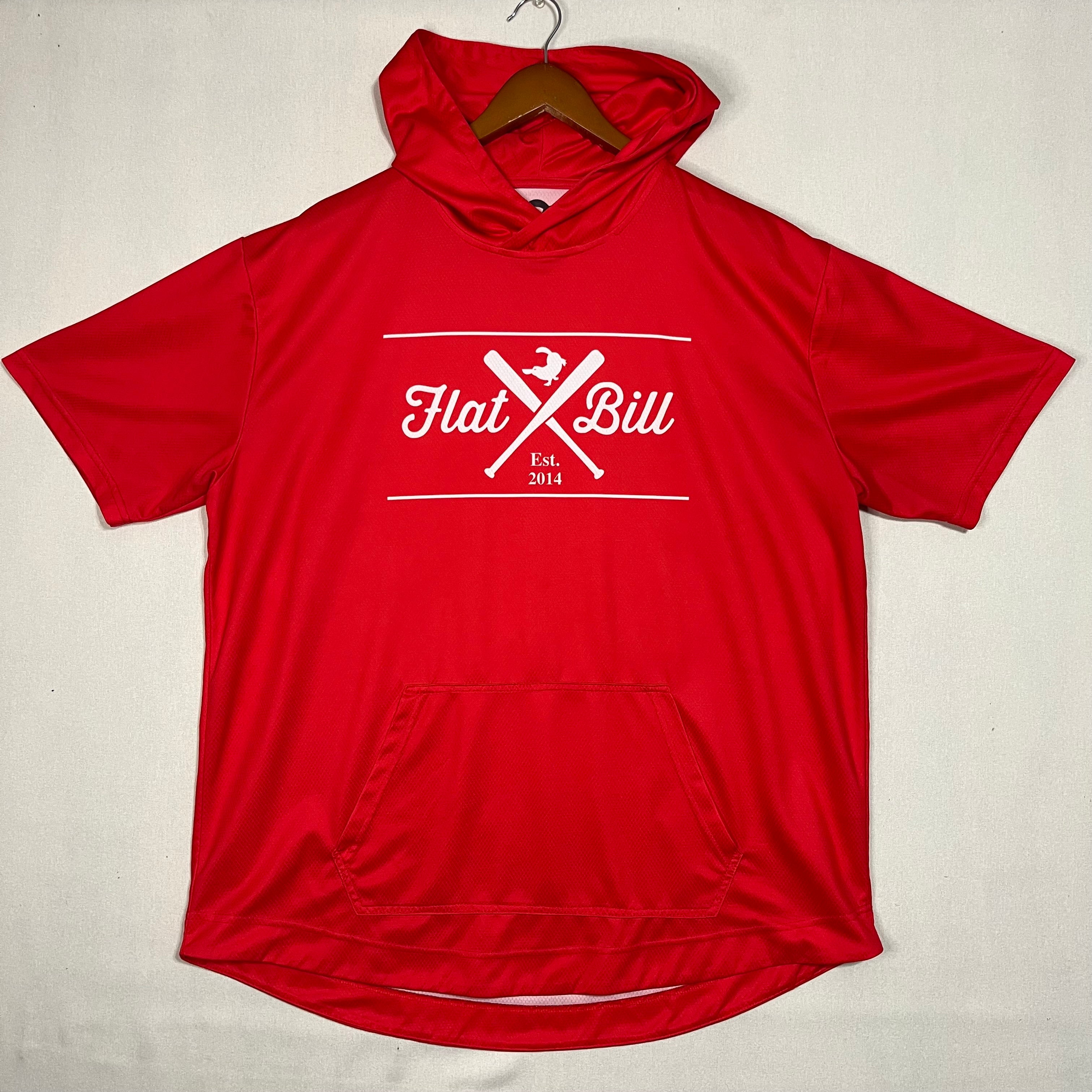 Flatbill Baseball Short Sleeve Hooded Pullover Size X-Large